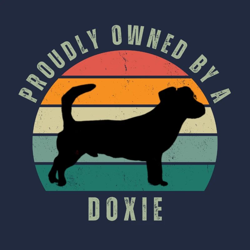 Rauhhaar Dackel Owned Retro Sunset