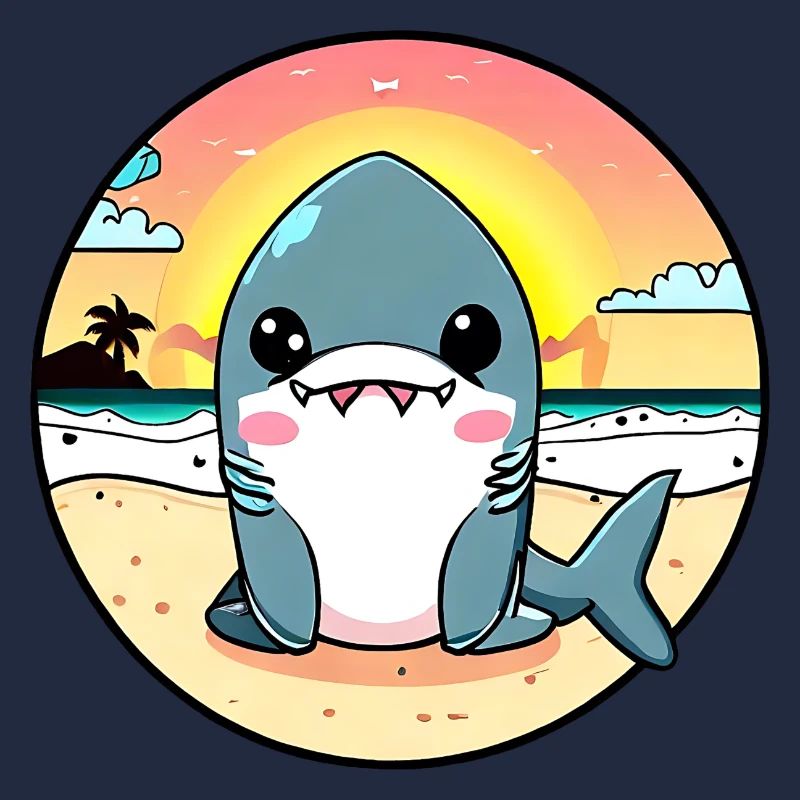 Relaxed shark on the beach