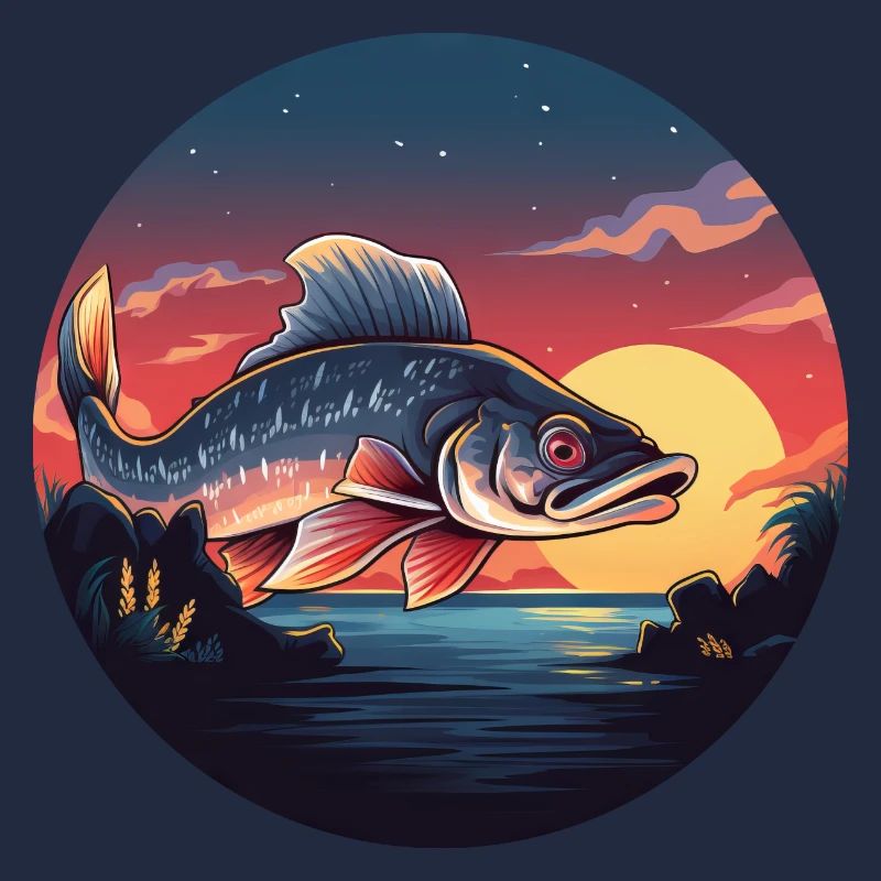 Angler Fisch Forelle Sunset