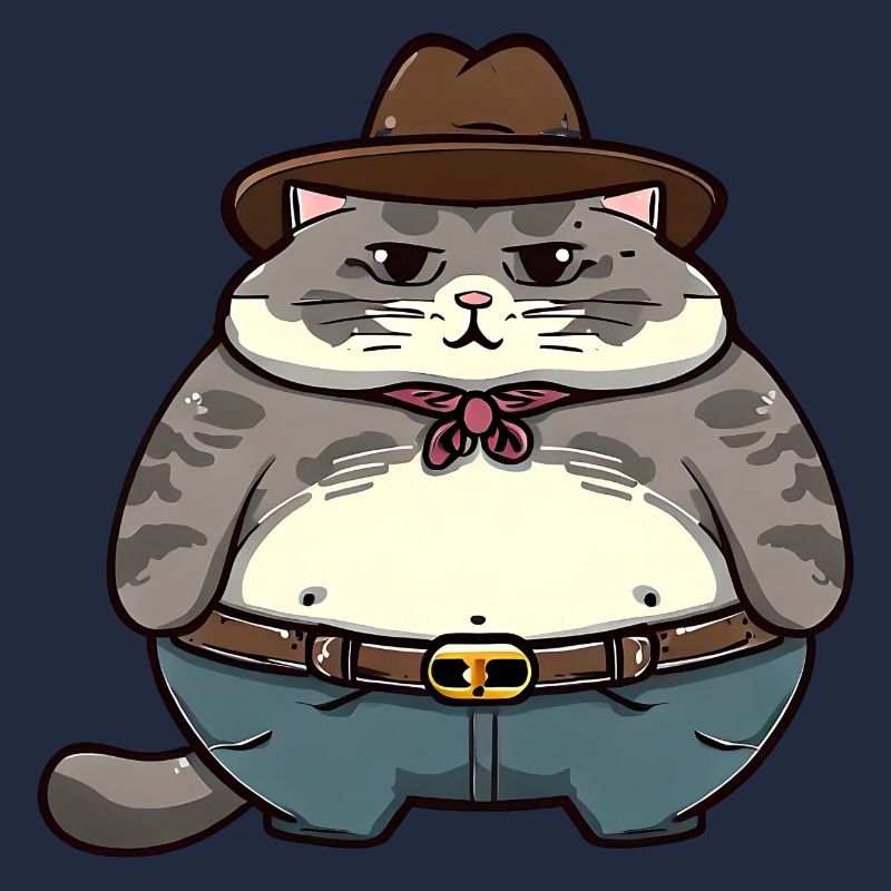 Fette Cowboy Katze