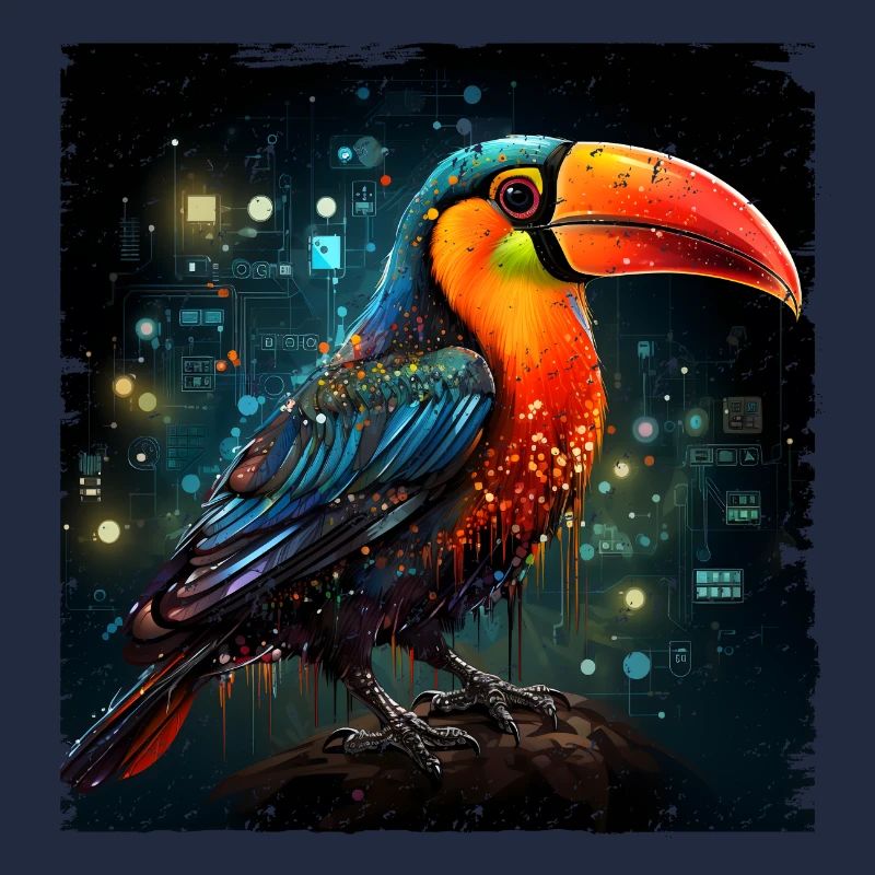 Toucan retro style