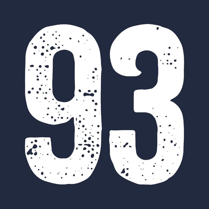 93 Numbers White