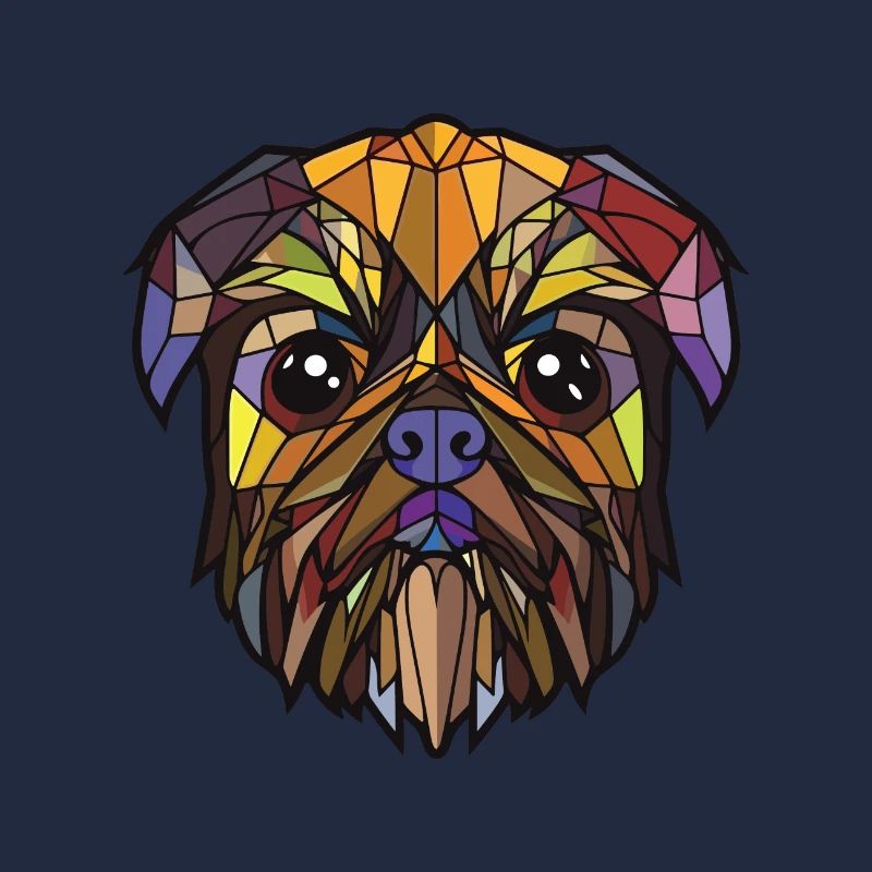 Illustration à l’aquarelle de race de chien griffon de Bruxelles