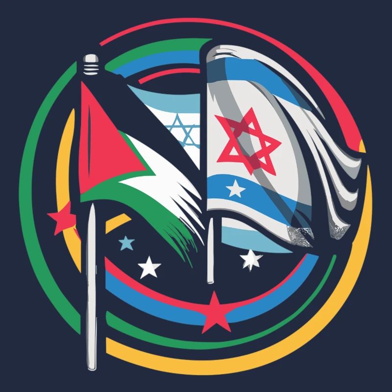 Unity for Peace Flags of Israel Palestine
