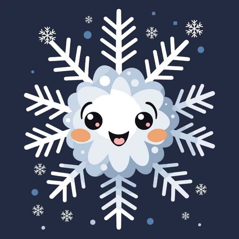 Cadeau mignon drôle de flocon de neige d’hiver Kawaii