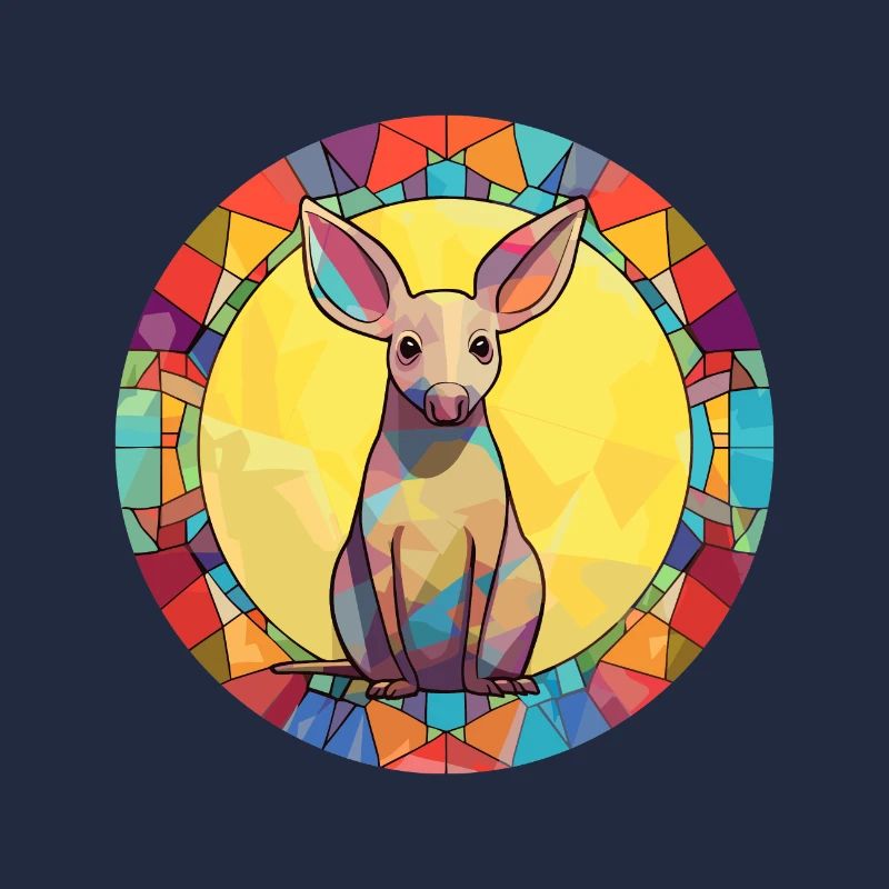 Aardvark vitrail coloré dessin animé Kawaii Ani