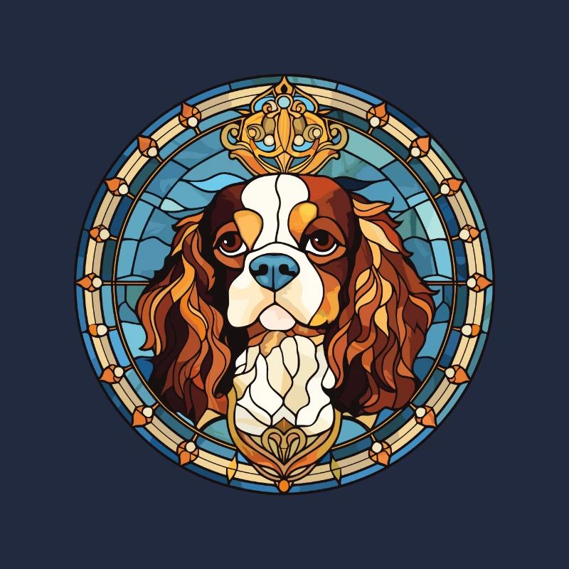 Cavalier Hunderasse Buntes Glas Buntes Wassercol