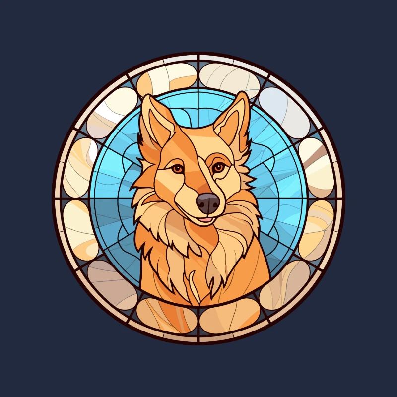 Finnischer Spitz Hunderasse Buntes Glas Wat