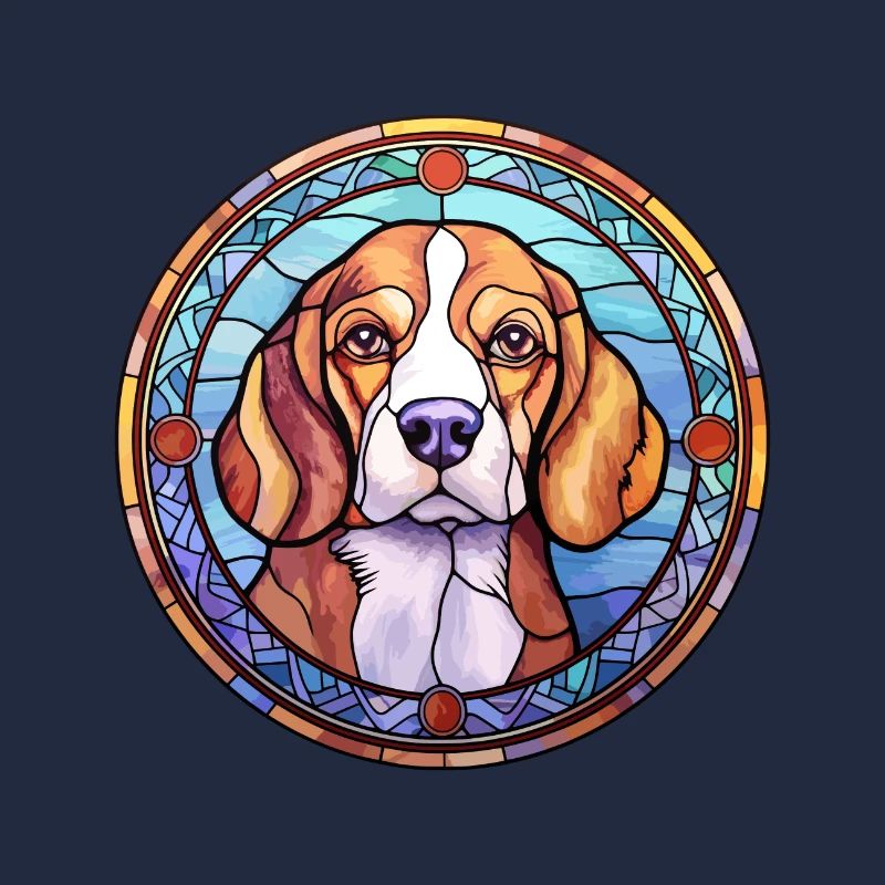 Kerry Beagle Hunderasse Buntes Glas