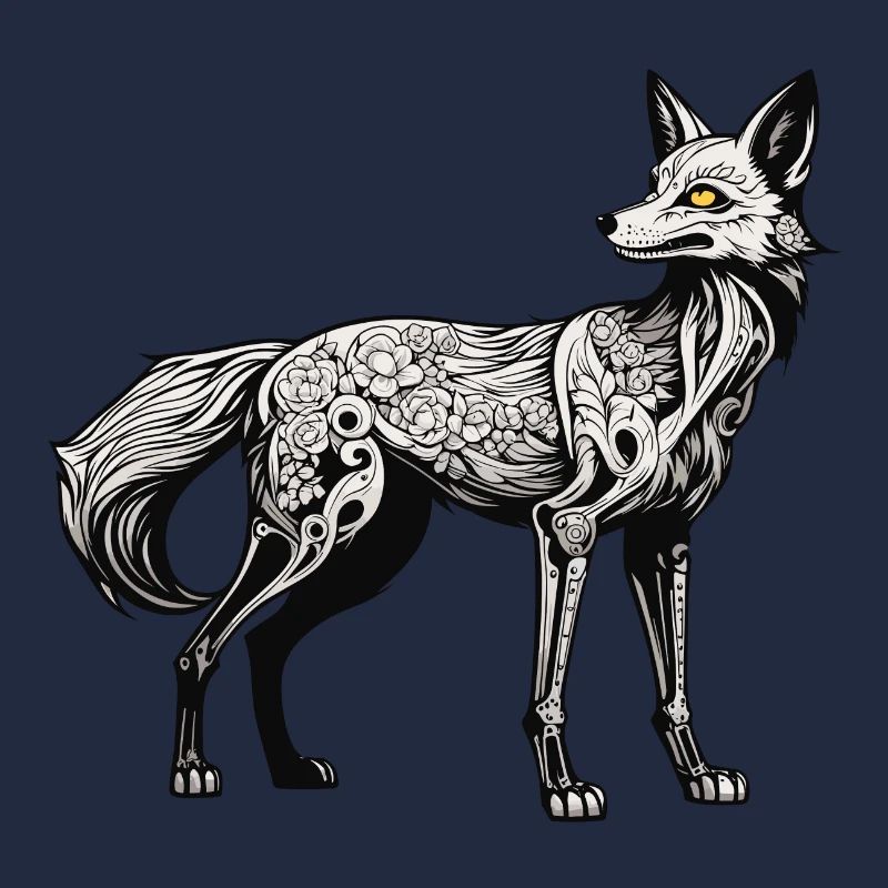 Fuchs Skelett Illustration