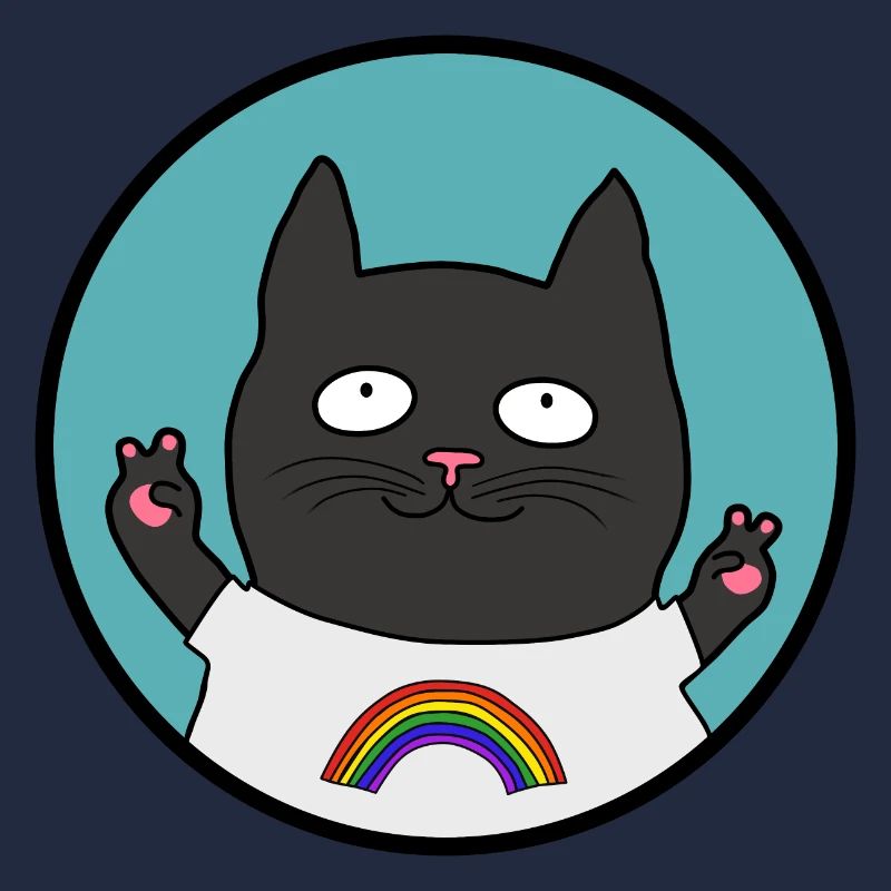 Pride Schwartze Katze Regenbogen