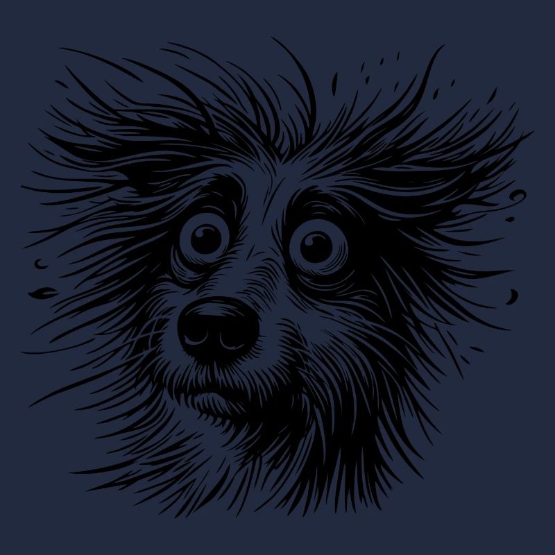 Hund Comic erstaunt, erschreckt