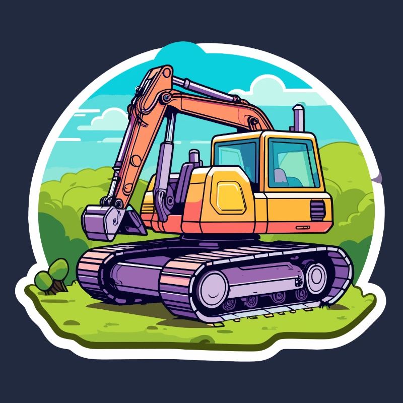 Dessin de chantier de construction d’excavatrice