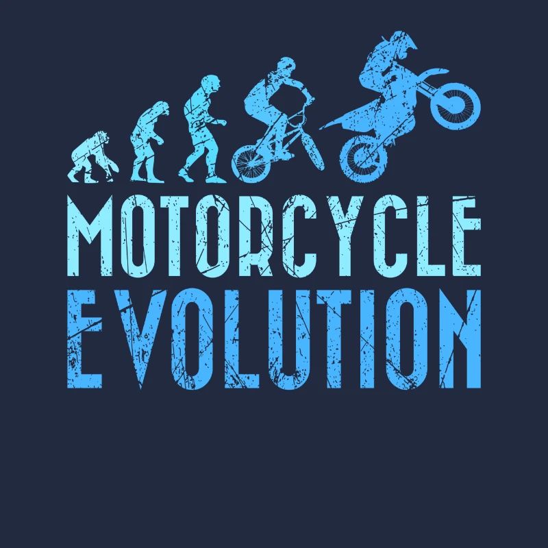 Motorradfahrer Evolution Mensch Entwicklung