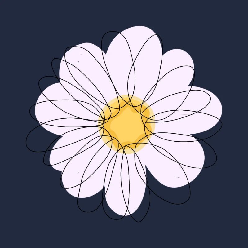 DAISY BLUME - Gänseblümchen-Linienkunst