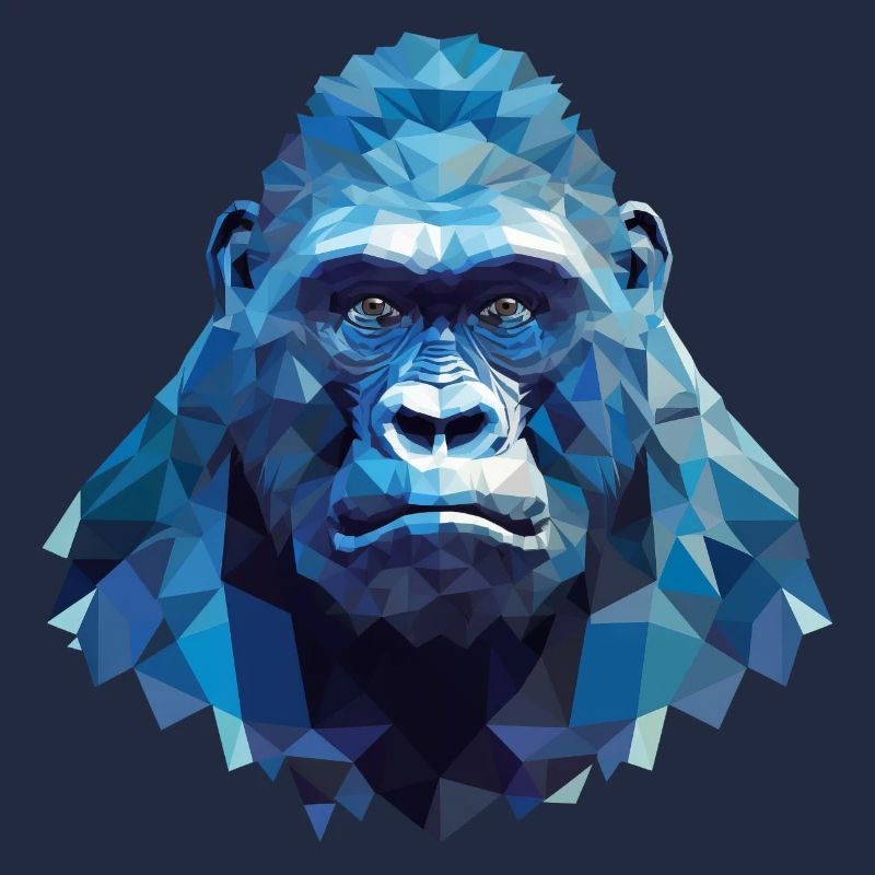 Cooler Gorilla mit Eis - Polygon Design