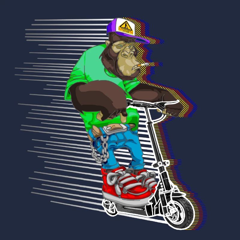 Escooter Elektroroller E-Roller cooler Affe