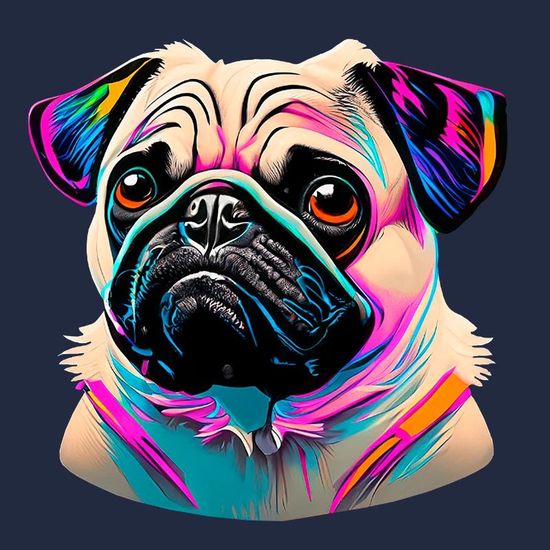 Mops Kopf Pug Graffiti