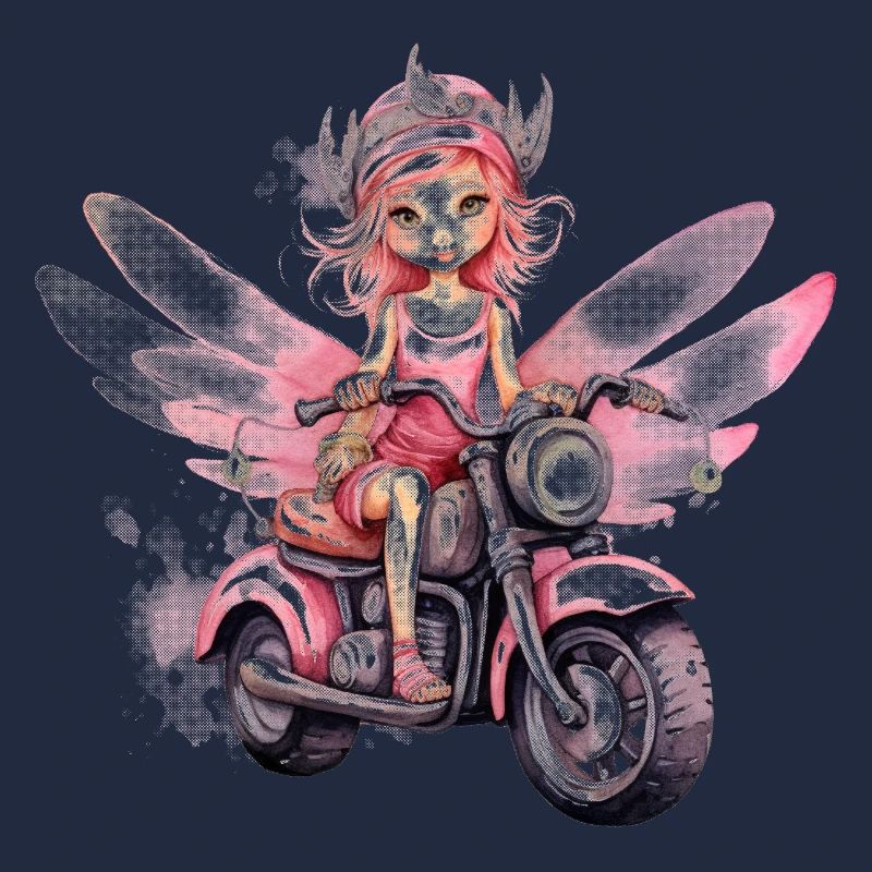 Feenmädchen mit Motorrad