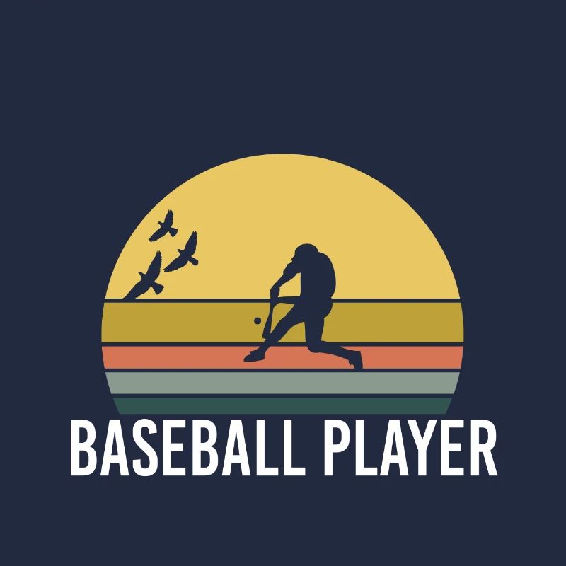 retro vintage sunset évolution baseball