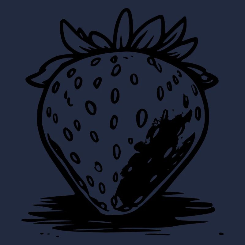 Fraise style bande dessinée noir et blanc
