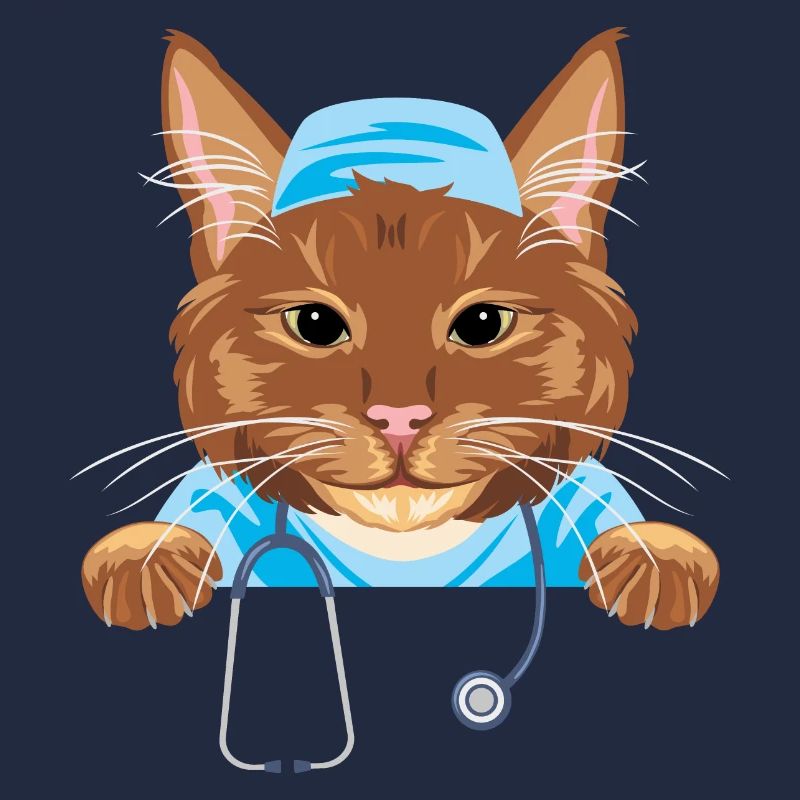 Mignon chat roux docteur