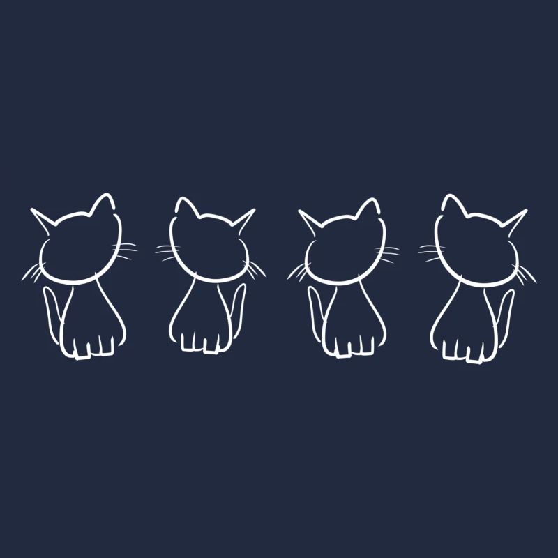 quatre chats animaux mignon forme d’animal de compagnie