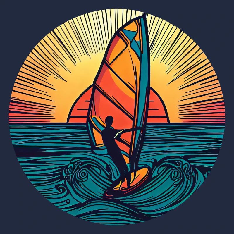 Windsurfer Surfer Sunset