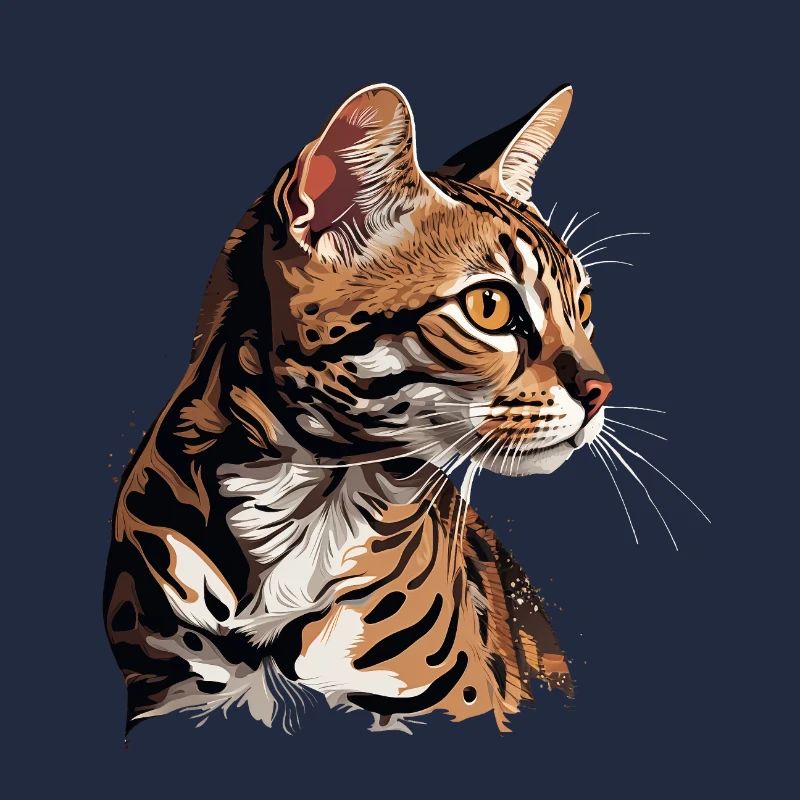 Portrait de chat du Bengale peint - Art