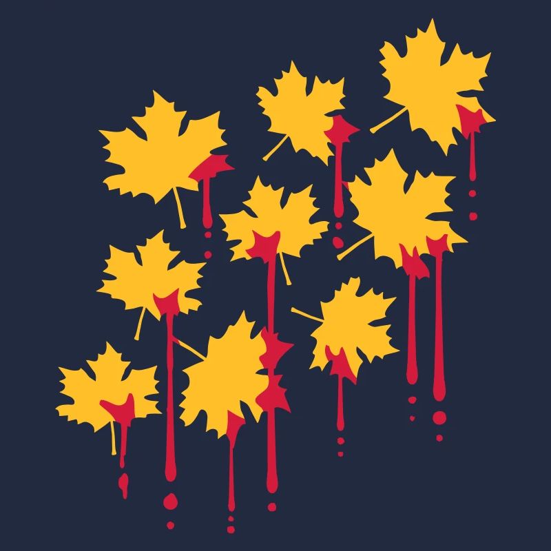 graffiti blood drops red maple leaf pattern tart