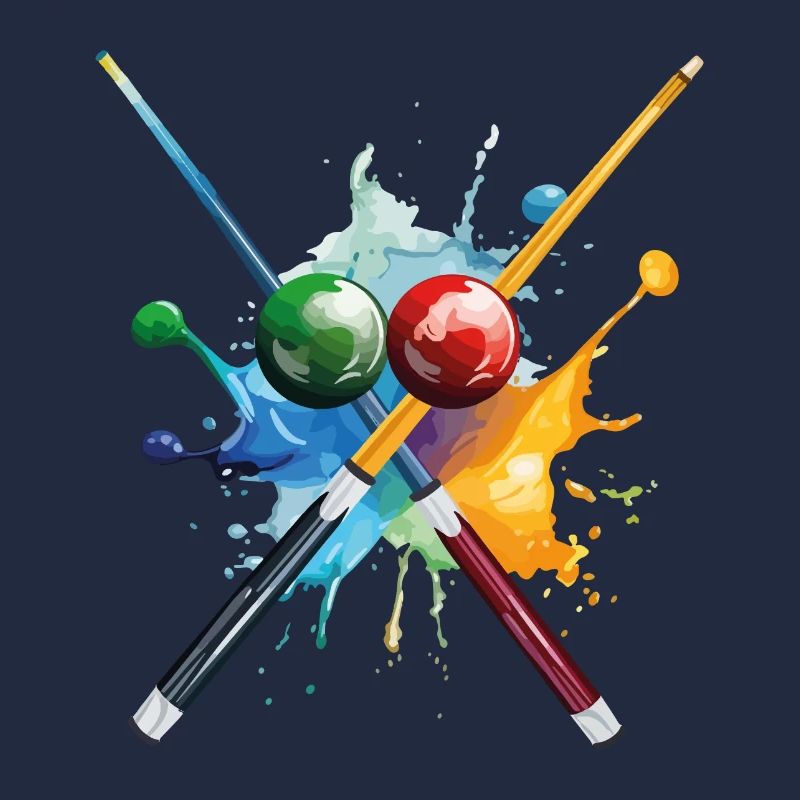 Billard Pool Snooker Queue Kugeln Splash Bunt