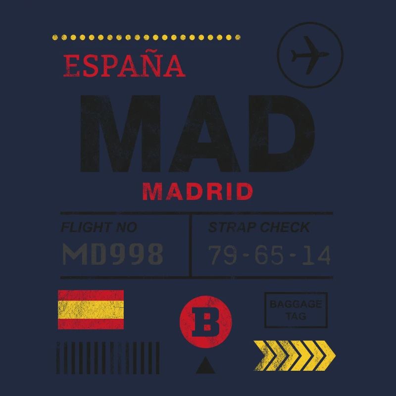 Étiquette d’aéroport de Madrid