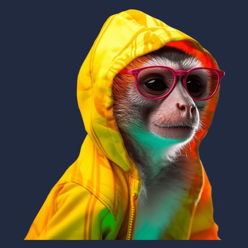 Singe écureuil avec lunettes de soleil Singes cool colorés