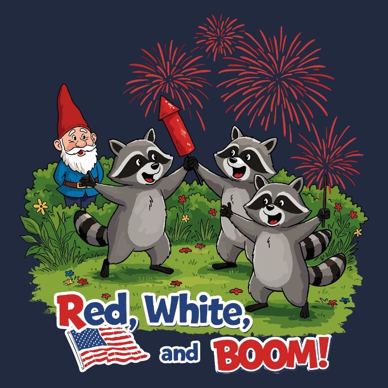 Waschbären-Feuerwerksparty zum 4. Juli