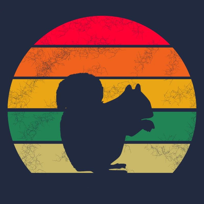 Waldbewohner Nagetier Retro Eichhörnchen