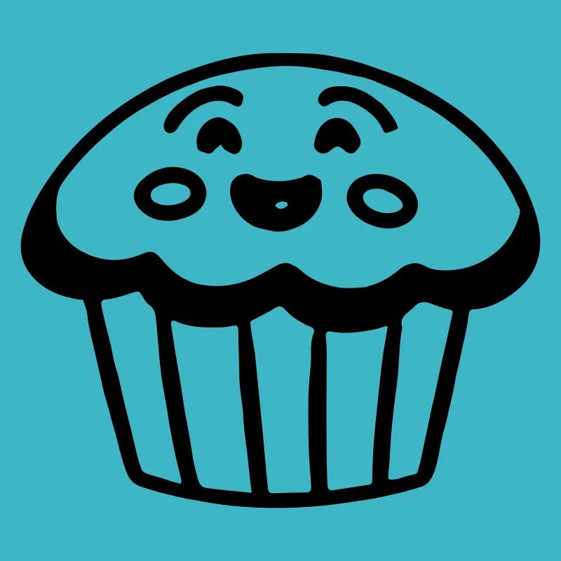 Cute Muffin with Face Vector