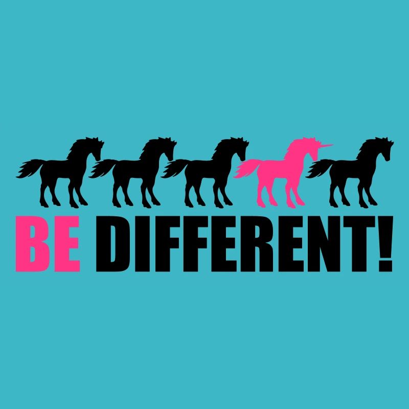 reihe be different unicorn pferde muster design ei