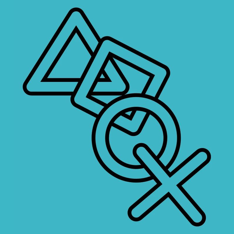 frame silhouette cool X square triangle icons contr