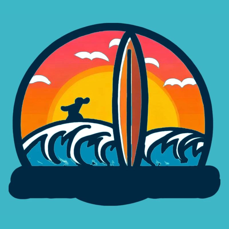 Customizable surf sunset logo