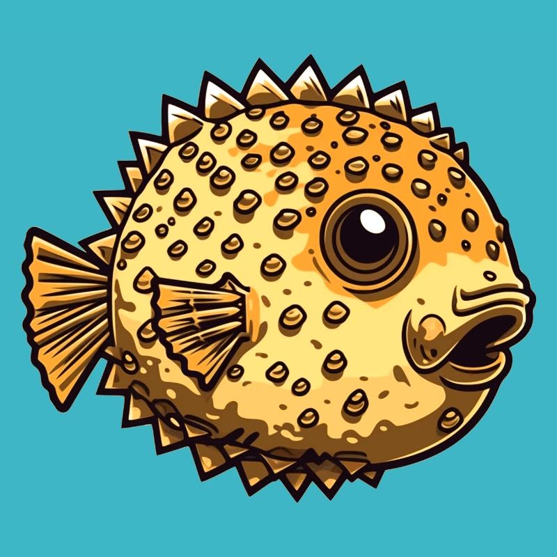 Le petit poisson-globe mignon toxique est gonflé
