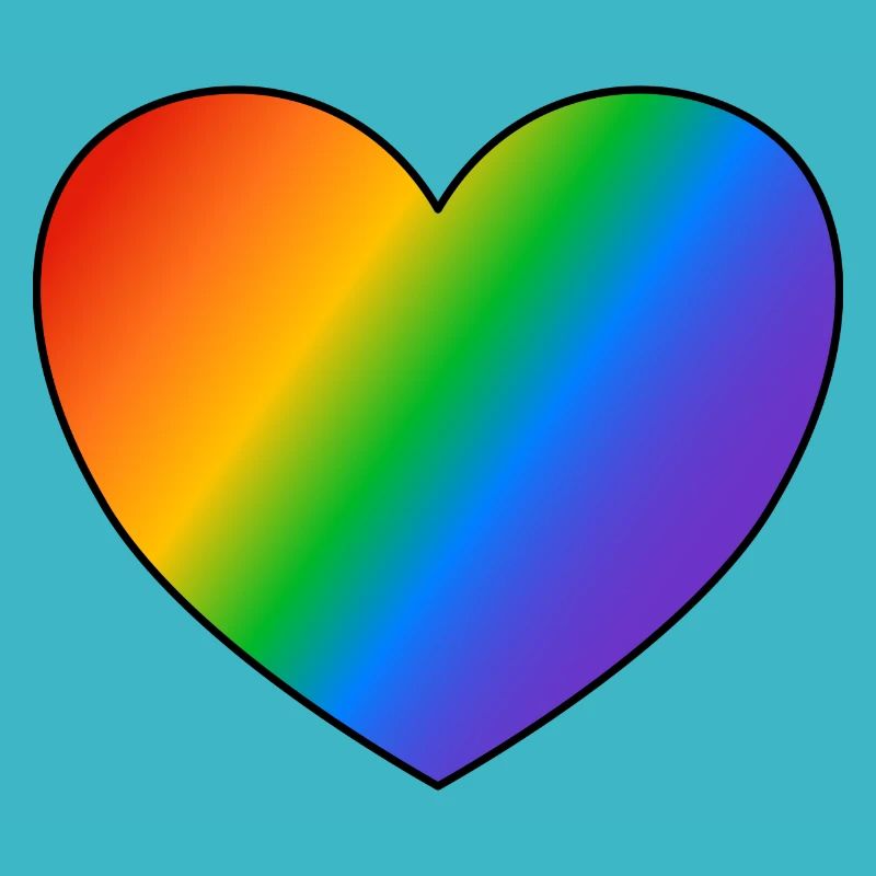 Rainbow heart pride flag