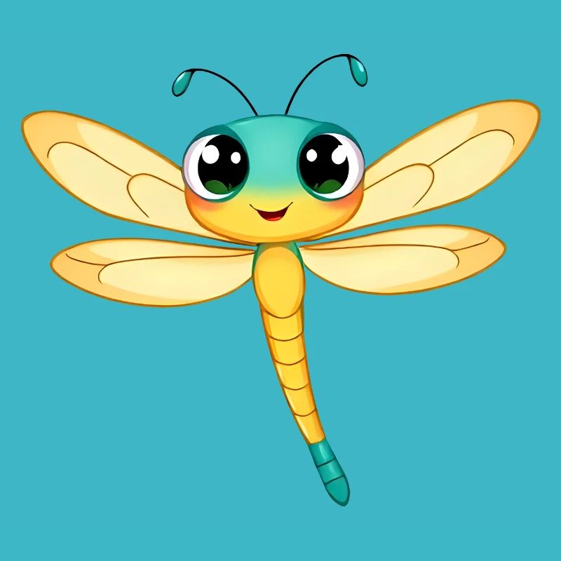Libellule bleue et orange Clipart