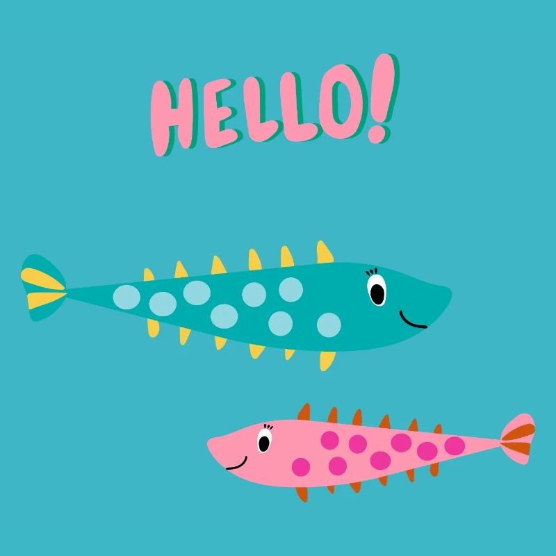 Funny Fish Say Hello - Gift Idea Baby