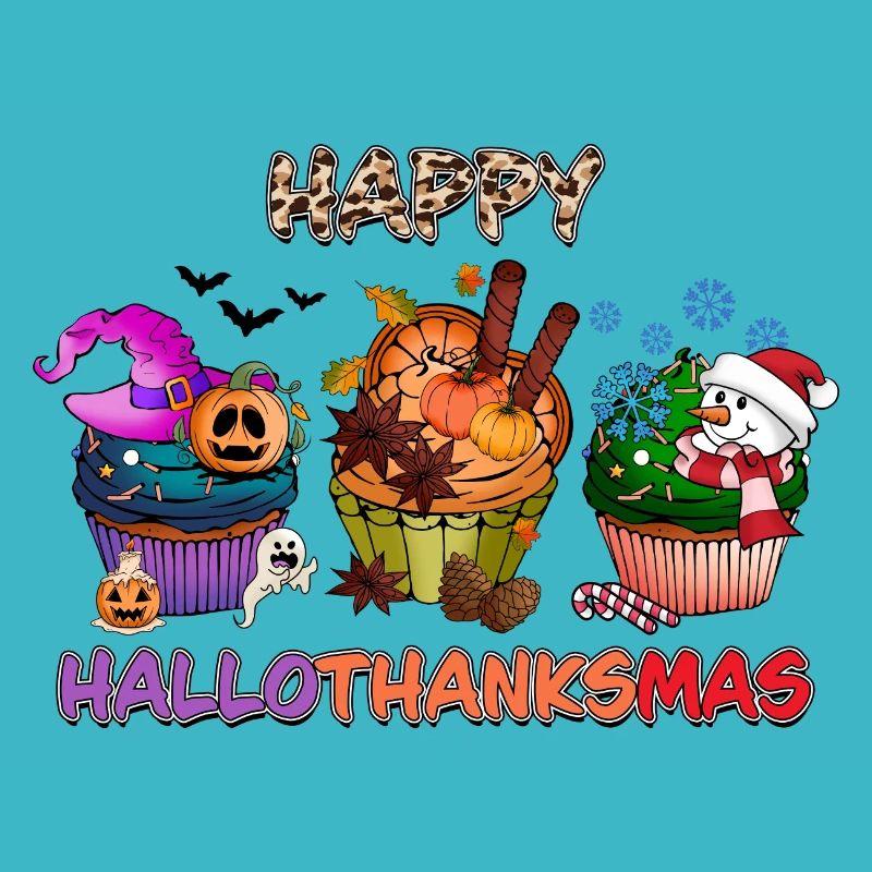 Happy HalloThanksMas Cupcakes