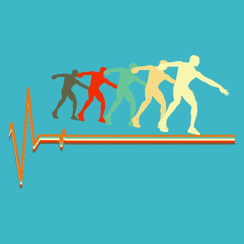 Shot Put Evolution Retro Herzschlag Pulskunst