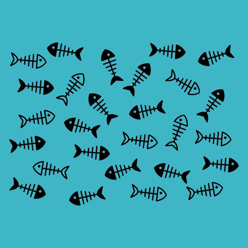 Fish pattern. Fish bone mouth mask. Halloween.