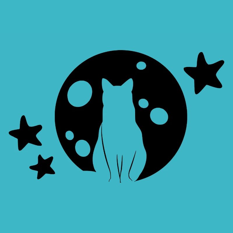 Cat Moon Star Night Cat