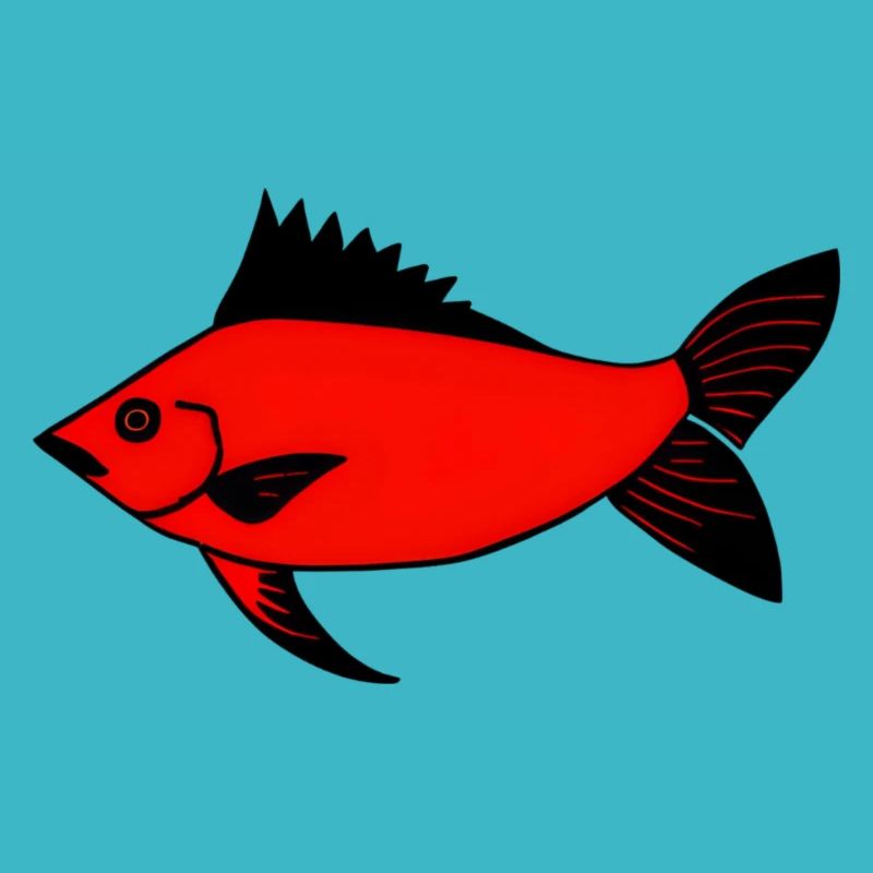 Poisson tambour rouge expressionniste (sébaste)