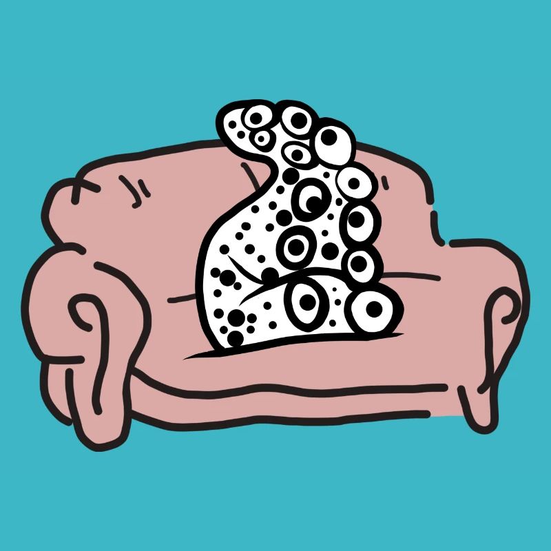 Couch Potato Funny Octopus