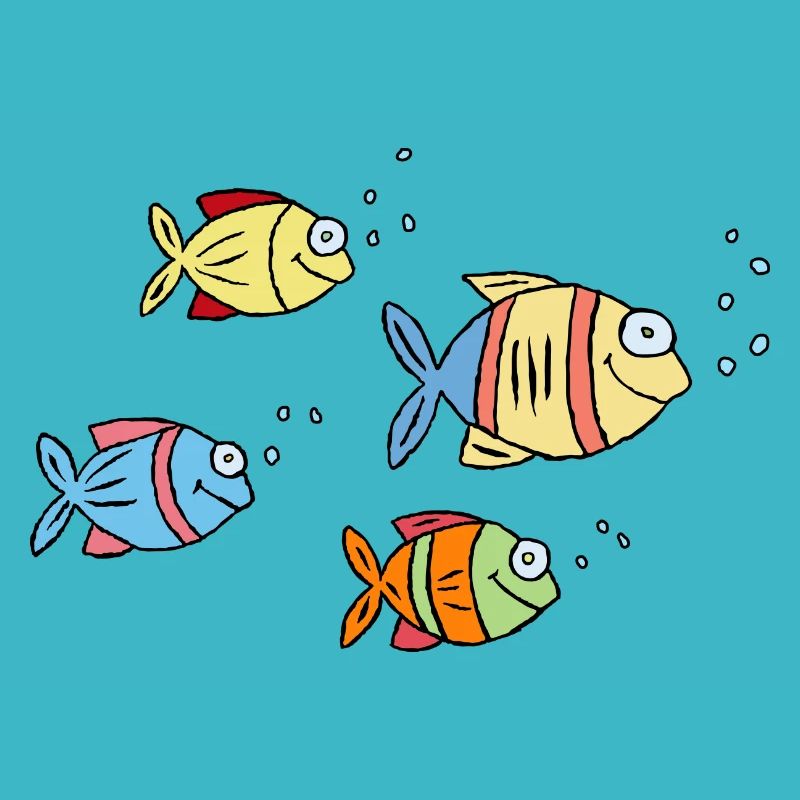 Poisson Cichlide Eau Mer Graffiti Dessin